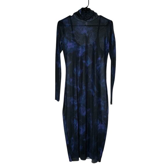 Steve Madden Vivienne Dress Womens Small Blue Multi Mesh Sheer Night Out Event - Picture 1 of 12